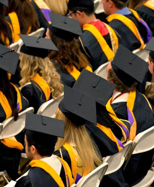 Students at graduation